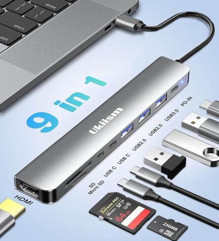 محول USB C Hub HDMI، 4 في 1 USB C إلى HDMI Hub مع 100W PD، USB 3.0/2.0، USB C Dongle لأجهزة MacBook Air/Pro، iPad Pro، Mac، Dell/Acer/HP/ASUS/Steam Deck/ روج علي in Kuwait