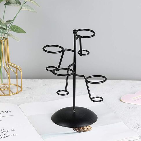 Artliving Black Iron Ice Cream Cone Holder Stand With Base 3 Holes to Display Snow Cones Sushi Hand Rolls Popcorn Candy French Fries Sweets Savory in Saudi Arabia