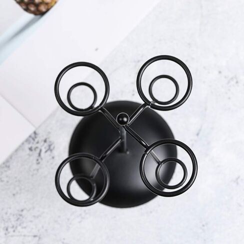 Artliving Black Iron Ice Cream Cone Holder Stand With Base 3 Holes to Display Snow Cones Sushi Hand Rolls Popcorn Candy French Fries Sweets Savory in Saudi Arabia