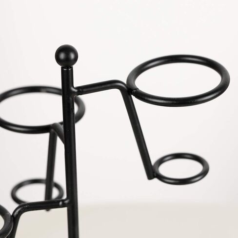 Artliving Black Iron Ice Cream Cone Holder Stand With Base 3 Holes to Display Snow Cones Sushi Hand Rolls Popcorn Candy French Fries Sweets Savory in Saudi Arabia