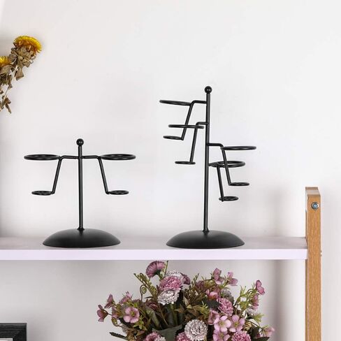 Artliving Black Iron Ice Cream Cone Holder Stand With Base 3 Holes to Display Snow Cones Sushi Hand Rolls Popcorn Candy French Fries Sweets Savory in Saudi Arabia