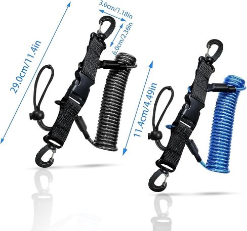 Scuba Diving Lanyard, Heavy Duty Stainless Steel Spring Coiled Lanyard with Quick Release Buckle - 2 Pack in Saudi Arabia