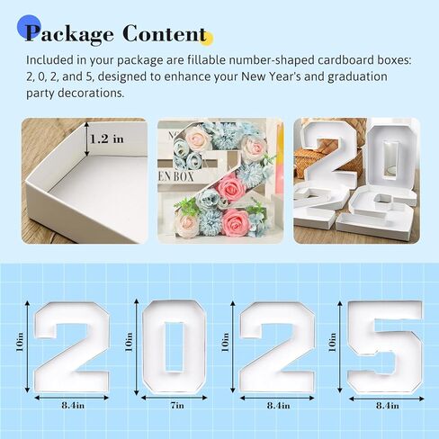 صواني طعام على شكل رقم من VGOODALL، بيضاء 2 0 2 5 صواني طعام من الورق المقوى لتزيين حفلات التخرج وأعياد الميلاد in Kuwait