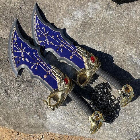 Blades of Chaos Blue,God of War Merh 21inch Stainless Steel，1：1 Replica Prop Sword Suitable for Hobby Collection Decoration in Saudi Arabia