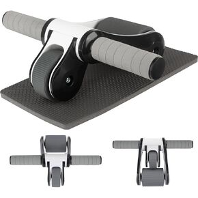 Exercise Roller Wheel, Ab Roller for Core Workout, Men Women Strength Training Exercise Equipment for Core Abdominal, Foldable & Removable Abdominal Wheel with Knee Pad for Home Gym Fitness in Kuwait