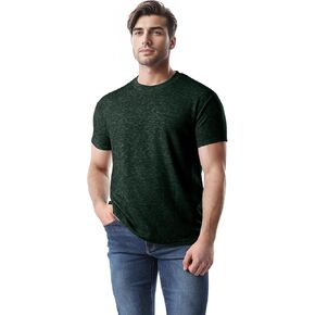 Ohoo Men's Slim Fit Stretch Crewneck T-Shirt Short Sleeve Cozy Soft Casual Tee Top