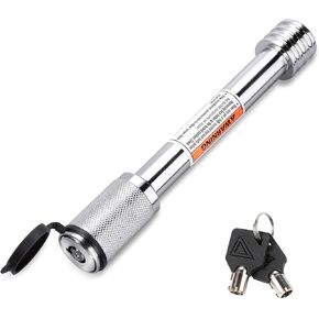 CZC AUTO Trailer Hitch Lock 5/8" Dia, Locking Hitch Pin 4" Super Extra Long Chrome Coated Hitch Pin with Keys for Class III IV to Hitch Bike Rack Tray Ball Tow Rope for Trailer Truck Car Boat