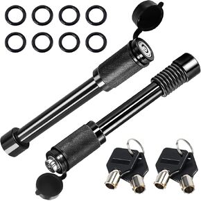 Funmit Hitch Receiver Pin Lock, Trailer Hitch Lock 5/8 Inch Dia, 4 Inch Trailer Hitch Pin, Fit 2", 2.5" Hitch Receiver Class III/IV (6000Lb-12000Lb) (2 Pack)
