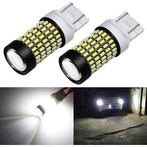 PHINLION 7443 7444 LED Amber Blinker Bulbs, Super Bright 2800 Lumens 103-SMD Dual Filament T20 WY21W 7440NA 7444NA LED Replacement for Vehicles Directional Turn Signal Lights, Orange Yellow