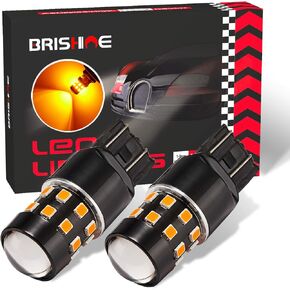 مصابيح LED فائقة السطوع 7443 7440 7444 992 T20 LED باللون الأحمر اللامع 9-30 فولت شرائح LED غير قطبية 24-SMD مع جهاز عرض لأضواء الفرامل الخلفية، وأضواء إشارة الانعطاف (عبوة من 2)