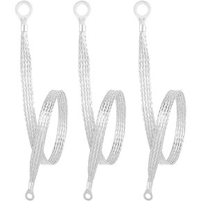 5Pcs Ground Strap Automotive, Braided Grounding Strap with 0.3" Rings Terminals Plugs, Universal Vehicle Grounding Cable Straps, Tinned Copper Ground Strap for Most Cars (3Pcs 10" & 2Pcs 13")