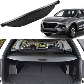 Cargo Cover for Hyundai Santa Fe 2019 2020 2021 2022 2023 Rear Trunk Cover Trunk Security Cover Shielding Shade Car Accessory, Black