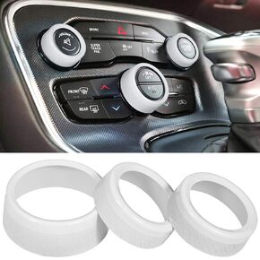 Air Conditioner Switch CD Button Knob for Dodge Challenger Charger Chrysler 300 300s 2015-2023, for Ram 2013-2018 Interior Accessories Decoration Aluminum Alloy (Black)
