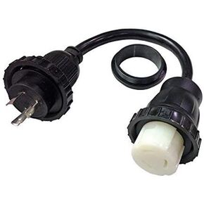 Parkworld 885927 Shore Power Adapter Cord RV 30A 125V L5-30P Male to Marine SS1-50R 50A 125V Female
