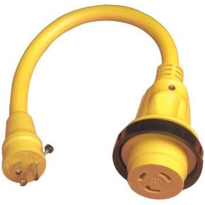 1 - Marinco Pigtail Adapter Plus - 30A Female To 15A Male