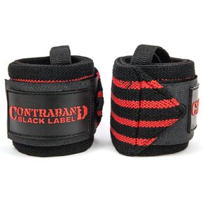 Contraband Black Label 1001 Weight Lifting Wrist Wraps w/Thumb Loops (Pair) - Competition Grade Wrist Support USPA Approved for Powerlifting, Bodybuilding, Strongman