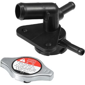 uxcell No.LFB7-15-17YA Engine Radiator Filler Neck with Fully Sealed Cap for Mazda 5 2.3L L4 2006-2010 Plastic Upper Radiator Coolant Filler Neck Water Pipe