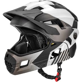 ROCKBROS Kids Bike Helmet Adjustable Detachable Full Face Bike Helmet for Children Bicycle, Skateboard, Scooter, Protective Gear