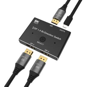 مقسم منفذ العرض، مقسم منفذ العرض 1 في 2 (موزع DP إلى HDMI وDP) محول منفذ عرض HDMI 1 في 2 خارج محول فيديو عرض ممتد، مقسم منفذ العرض DP&HDMI
