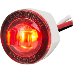 GG Grand General 75370 1 inch Mini Push/Screw Wide Angle Amber/Smoke Dual Function LED Light in Smoke Lens with Nut