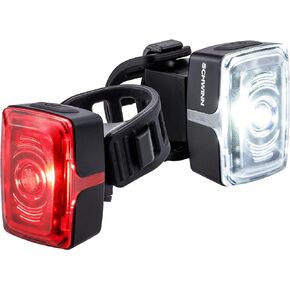 Schwinn LED Bike Light Headlight and Taillight Accessory Set, USB Rechargeable, 75 Foot Beam Distance