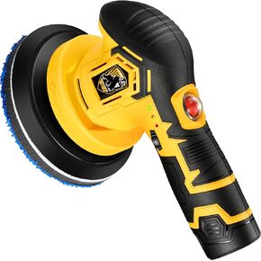 Cordless Car Buffer Polisher, 6 inch Cordless Polisher with 2pcs 12V 2.0Ah Lithium Rechargeable Battery, 5000RPM, 6 Variable Speed, Buffer Polisher Kit for Car Detailing/Car Scratch Repairing