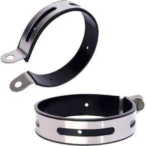 2Pcs Universal Stainless Steel Exhaust Clamp Exhaust Bracket Clip Suitable for Most Motorcycle Exhaust Pipes