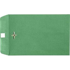 LUXPaper 10 x 13 Open End Envelopes | Clasp | Holiday Green | 80lb. Text | 50 Qty