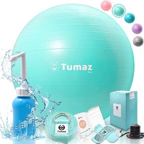 Tumaz Birth Ball - Birthing Ball for Pregnancy & Labor - Including Birthing Ball/Peri Bottle/Yoga Strap/Non-Slip Socks - Pregnancy Ball for Exercises Set with Quick Foot Pump & Instruction Poster