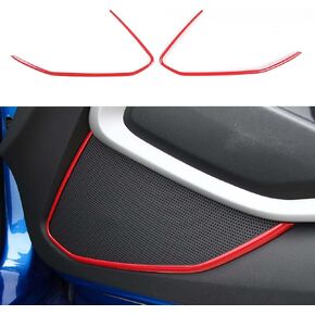 Door Interior Trim Cover Decor Audio Speaker Panel Interior Accessories for Chevrolet Camaro 2017-2022 (Red)