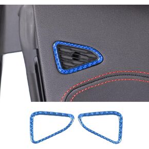 2Pcs Real Carbon Fiber Car Door Speaker Frame Trim Sticker Compatible with Corvette C8 Stingray Z06 Z51 2020-2023, Car Speaker Cover Trim Accessories (Red)