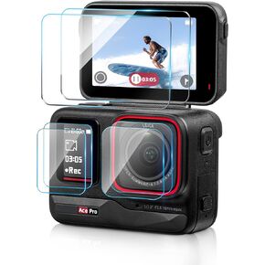 واقي شاشة Tomat لـ Insta360 Ace Pro، واقي شاشة فائق الوضوح من الزجاج المقسى لـ Insta360 Ace Pro، لـ Insta360 Ace Pro، واقي عدسة Insta360 Ace Pro، فيلم شاشة LCD أمامي من الزجاج المقسى (6 قطع) in Kuwait