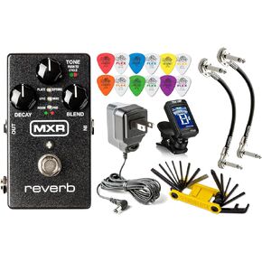 MXR M300 Reverb Electric Guitar Effects Pedal Hi-Fi Analog Dry Path and 6 Distinct Reverb Styles with Tonebird Patch, Multi-Tool, Dunlop Picks and ECB003 9v Power Supply Bundle