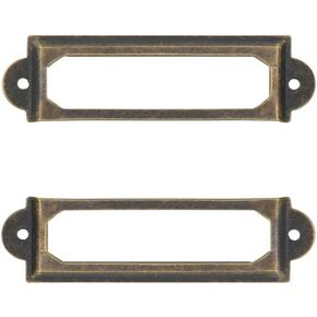 [24 Pack] Black Office Library File Drawer Cabinet Card Tag Label Holder Metal Frame 83mm x 30mm