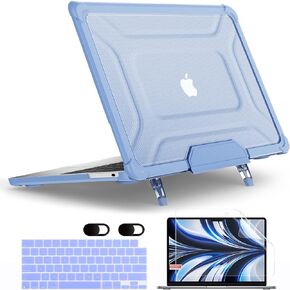 MEEgoodo Case for M3 MacBook Air 13.6 inch Case 2024 2022 A3113 A2681 with M3 M2, Heavy Duty Rugged Shockproof Laptop Hard Shell Case with Keyboard Cover Compatible with MacBook Air 13.6" Case, Khaki