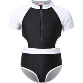 ملابس سباحة للفتيات من قطعة واحدة من QPANCY، ملابس سباحة ذات مقاس نحيف، ملابس سباحة رياضية للشاطئ، بدلة استحمام مقصوصة in Kuwait