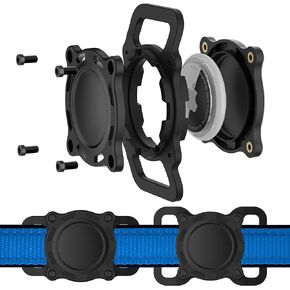 Waterproof Airtag Dog Collar Holder, (2 Pack) Shockproof, Ultra-Durable, Plastic & Silicone Pet Collar Case for Apple Air Tags, Anti-Lost Protective Cover for Backpack- Fits All Width Collars