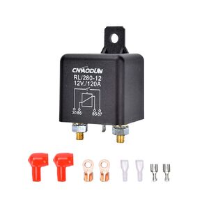 12V DC 120 Amp 4 Pin Split Charge Relay Switch Continuous Duty SPST Relay for Automotive Boat Marine…