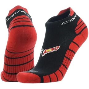 SR1 Performance C8 Corvette Low Cut Ankle Socks - Officially Licensed Chevrolet Apparel : Red/Black