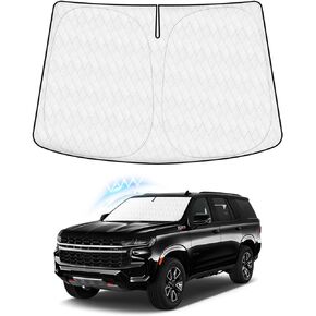 KUST Windshield Sun Shade for Chevrolet Tahoe Accessories 2021-2024 Window Sunshade Sun Visor Protector Foldable Blocks UV Rays Keep Your Car Cooler