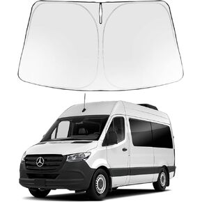 Proadsy Front Windshield Sun Shade Foldable Sunshade Protector Custom Fit 2007-2024 Mercedes Benz Sprinter, Freightliner Cargo Crew Passenger Motorhome Accessories 2024 Upgrade