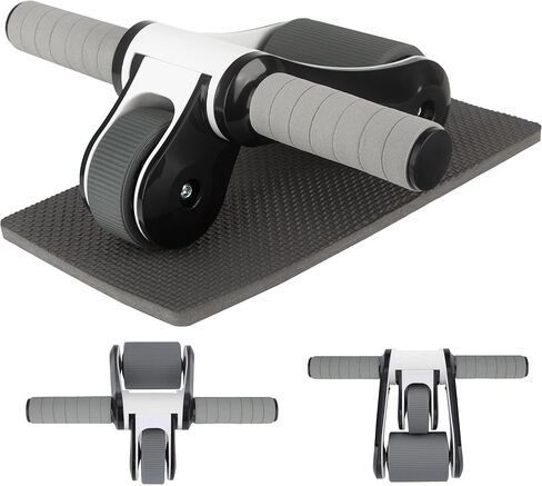 Exercise Roller Wheel, Ab Roller for Core Workout, Men Women Strength Training Exercise Equipment for Core Abdominal, Foldable & Removable Abdominal Wheel with Knee Pad for Home Gym Fitness in Kuwait