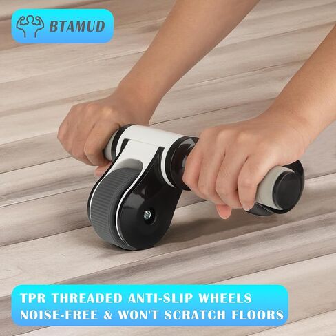Exercise Roller Wheel, Ab Roller for Core Workout, Men Women Strength Training Exercise Equipment for Core Abdominal, Foldable & Removable Abdominal Wheel with Knee Pad for Home Gym Fitness in Kuwait