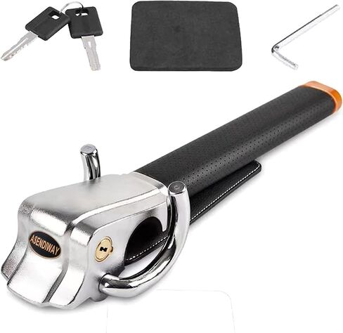 Steering Wheel Lock Universal Anti-Theft Device Heavy Duty Security Car Lock for Vehicle Auto Truck SUV Van with 2 Keys Black in Saudi Arabia