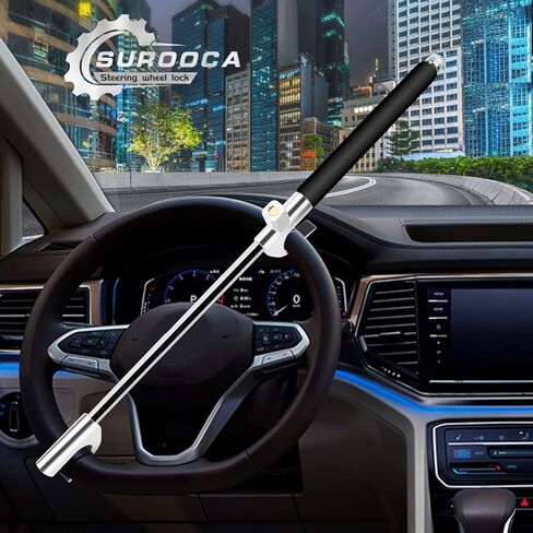 قفل عجلة القيادة متعدد الوظائف من SURDOCA - قفل عجلة القيادة عالي الأمان مضاد للسرقة مع قاطع النافذة - قفل عجلة السيارة العالمي - سهل التركيب مناسب لشاحنة سيارات الدفع الرباعي in Kuwait