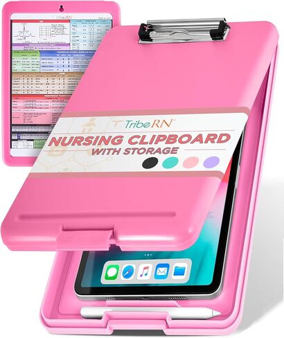 Tribe RN Nursing Clipboard with Storage - Medical Clipboard Nursing Essentials for Nurses and Nursing Students School Supplies with Quick Access Reference Guide (Black) in Saudi Arabia