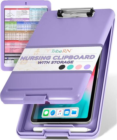 Tribe RN Nursing Clipboard with Storage - Medical Clipboard Nursing Essentials for Nurses and Nursing Students School Supplies with Quick Access Reference Guide (Black) in Saudi Arabia
