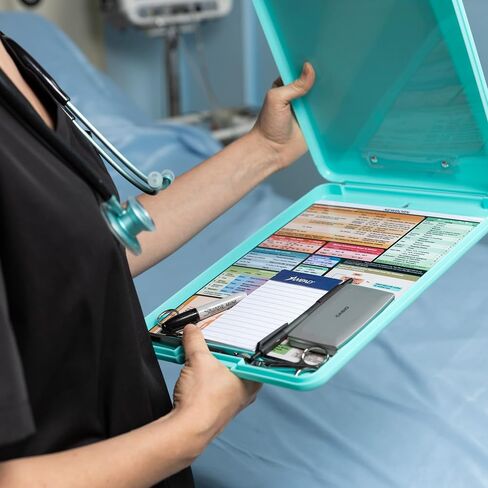 Tribe RN Nursing Clipboard with Storage - Medical Clipboard Nursing Essentials for Nurses and Nursing Students School Supplies with Quick Access Reference Guide (Black) in Saudi Arabia