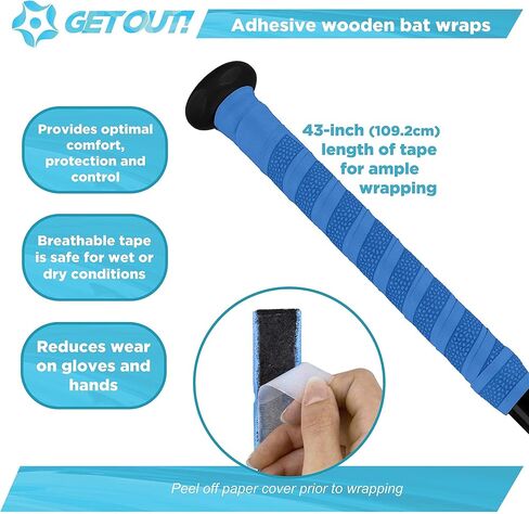 شريط قبضة مضرب البيسبول، نمط الفيل - شريط قبضة البيسبول 43 بوصة شريط إمساك الخفافيش الخشبي in Kuwait