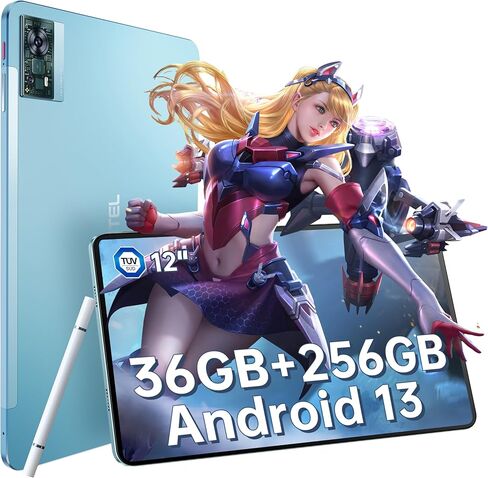 تابلت OUKITEL OT5 12 بوصة بنظام Android 13 - 11000 مللي أمبير في الساعة 2K MTK Helio G99 ثماني النواة 2.2 جيجا هرتز، أقراص ألعاب 36 جيجابايت + 256 جيجابايت ROM 2 تيرابايت موسع للبالغين، كاميرا 16 ميجابكسل + 8 ميجابكسل، مكبرات صوت رباعية، TÜV/BT 5.2/GPS/OT in Kuwait